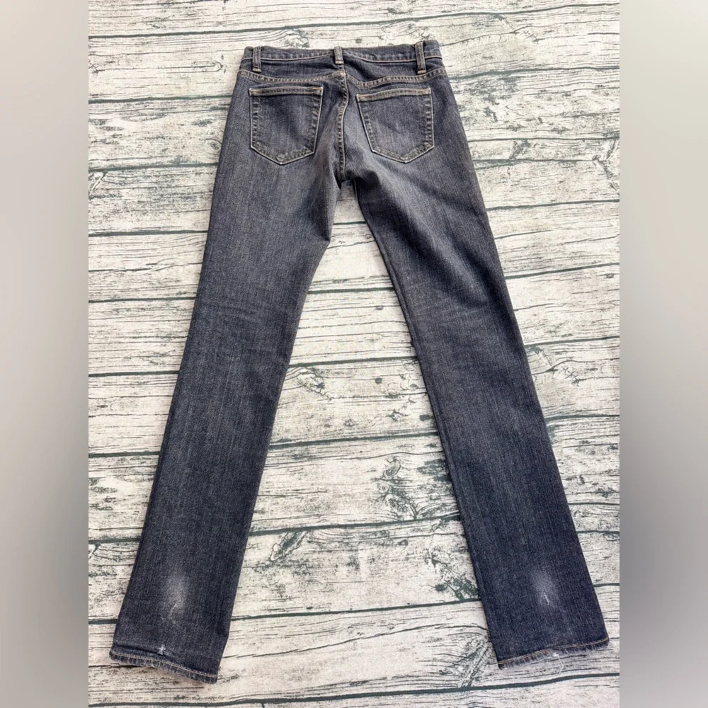 Gap Denim Women Size 2L, Slim Fit, Distressed Bottom, Stretch Jeans, Dark Gray